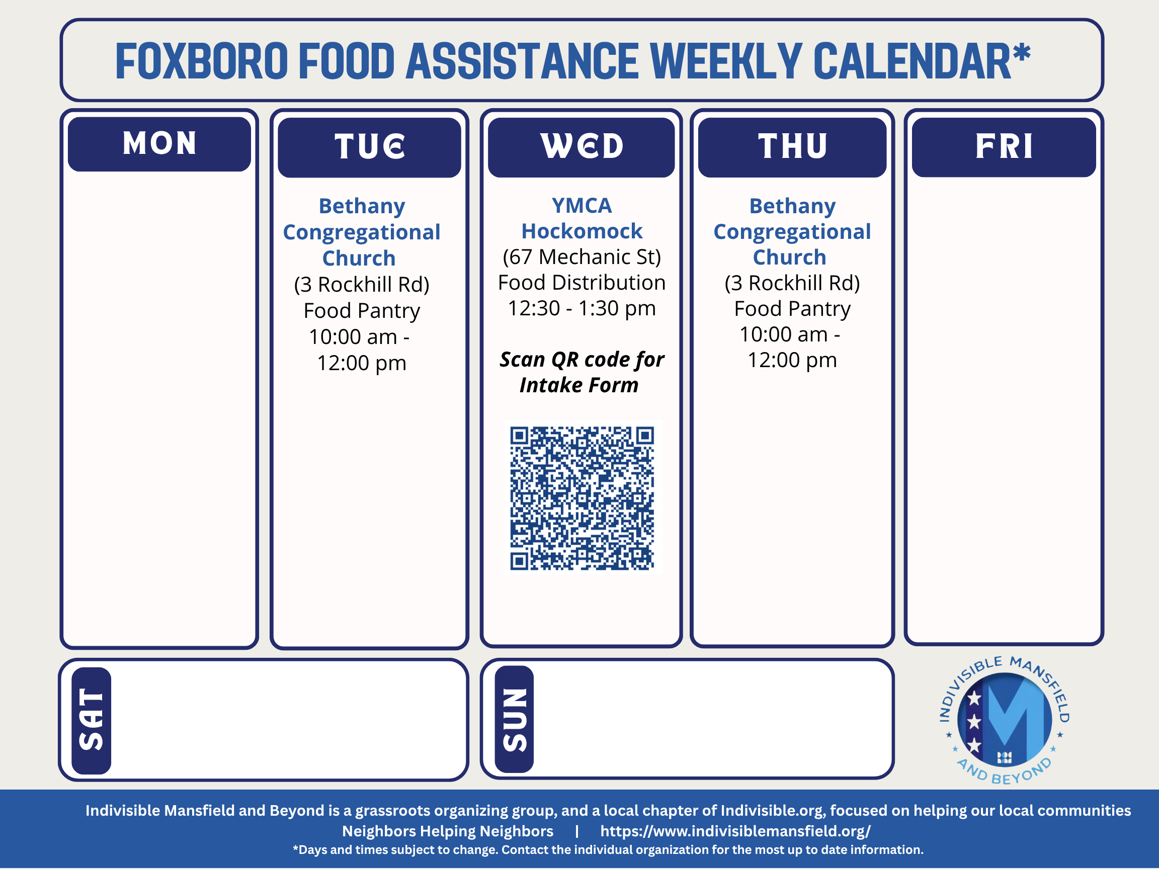 Foxboro Calendar