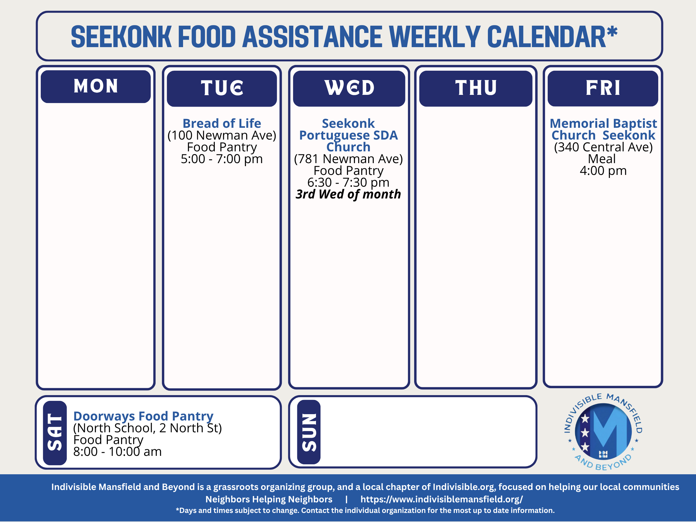 Seekonk Calendar